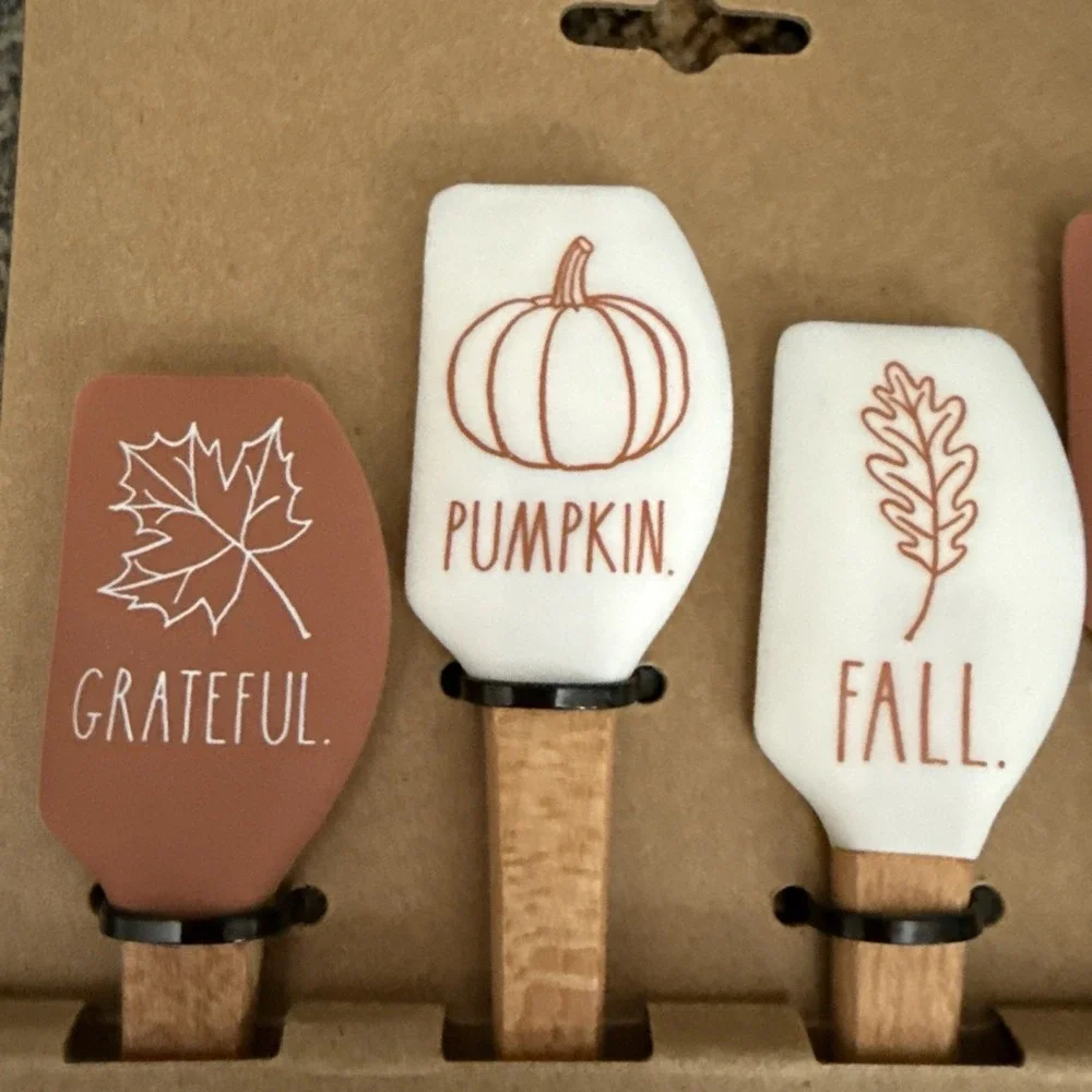 Rae Dunn Fall Thanksgiving 4 Piece Mini Spatula Set NEW 2020